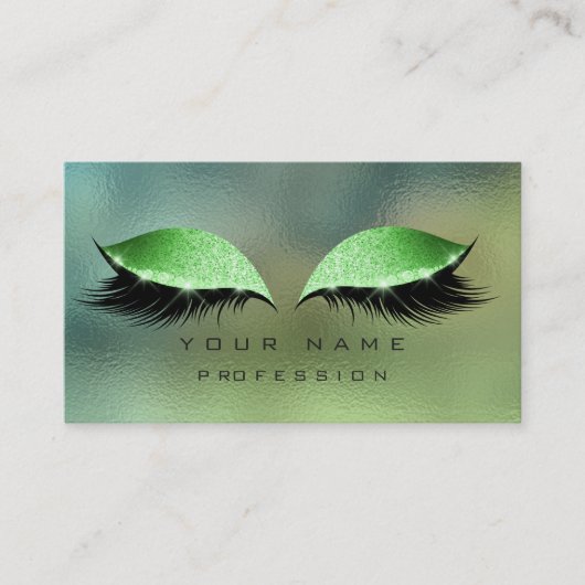 Maak Cali Green Greenery Makeup Lashes Glitter omh Visitekaartje (Voorkant)