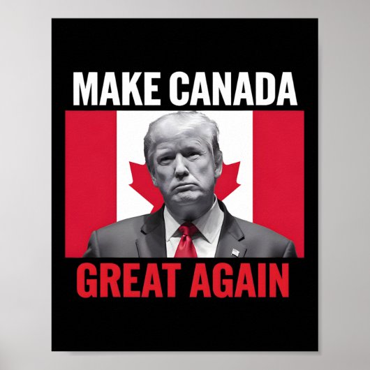 Maak Canada weer groot Grappig Trump Canadese vlag Poster (Voorkant)