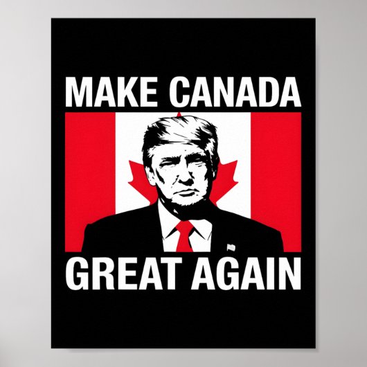 Maak Canada weer groot Grappig Trump Canadese vlag Poster (Voorkant)