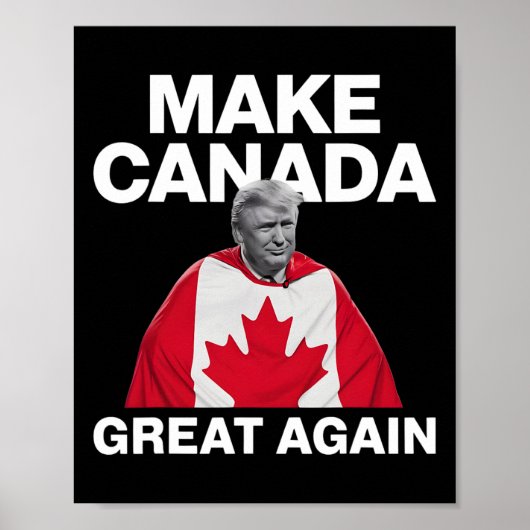 Maak Canada weer groot Grappig Trump Canadese vlag Poster (Voorkant)