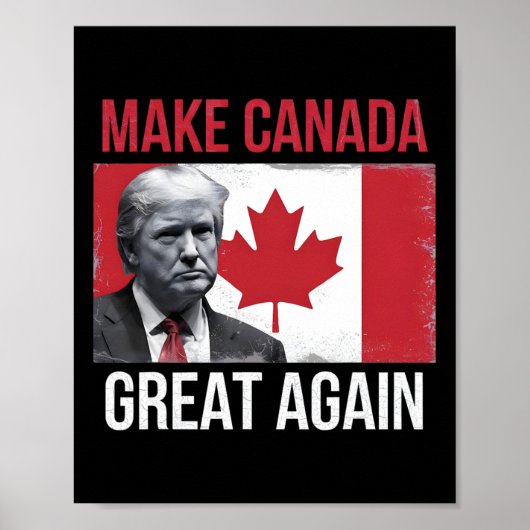 Maak Canada weer groot Grappig Trump Canadese vlag Poster (Voorkant)