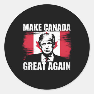 Maak Canada weer groot Grappig Trump Canadese vlag Ronde Sticker