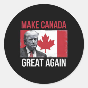 Maak Canada weer groot Grappig Trump Canadese vlag Ronde Sticker
