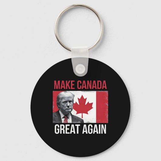 Maak Canada weer groot Grappig Trump Canadese vlag Sleutelhanger (Voorkant)