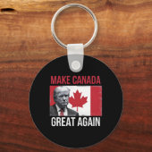 Maak Canada weer groot Grappig Trump Canadese vlag Sleutelhanger (Voorkant)
