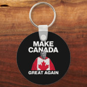 Maak Canada weer groot Grappig Trump Canadese vlag Sleutelhanger (Voorkant)