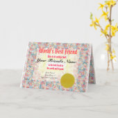 Maak Certificaat van de Vriend van een Wereld het Kaart (Gele Bloem)