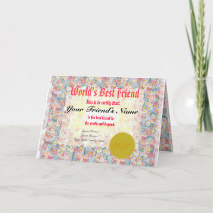 Maak Certificaat van de Vriend van een Wereld het Kaart