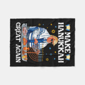 Maak Chanoeka weer geweldig Trump Joodse lelijke C Fleece Deken (Voorkant (Horizontaal))