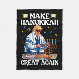 Maak Chanoeka weer geweldig Trump Joodse lelijke C Fleece Deken
