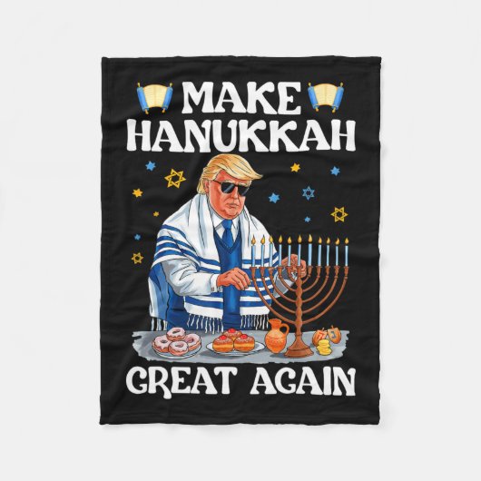 Maak Chanoeka weer geweldig Trump Joodse lelijke C Fleece Deken (Voorkant)