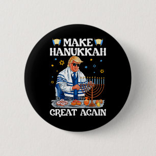 Maak Chanoeka weer geweldig Trump Joodse lelijke C Ronde Button 5,7 Cm