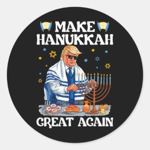Maak Chanoeka weer geweldig Trump Joodse lelijke C Ronde Sticker