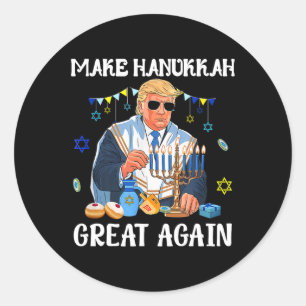 Maak Chanoeka weer geweldig Trump Joodse lelijke C Ronde Sticker
