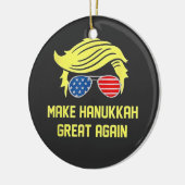 Maak Chanoeka weer groot en Trump weer Joods Keramisch Ornament (Links)