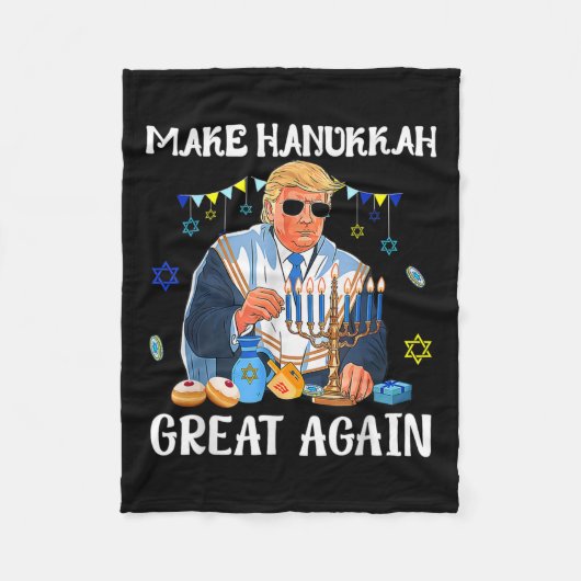 Maak Chanoeka weer groot Joods lelijk Chanoeka Zwe Fleece Deken (Voorkant)