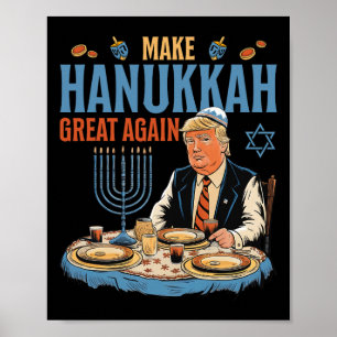 Maak Chanoeka weer groot Trump Chanoeka Joods H Poster