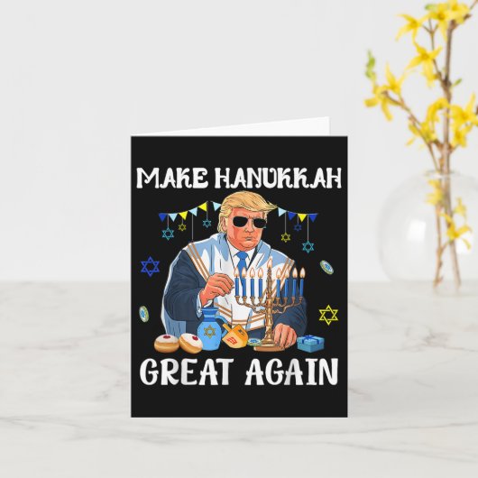 Maak Chanoeka weer groot Trump Joods lelijk Kaart (Gele Bloem)