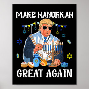 Maak Chanoeka weer groot Trump Joods lelijk Poster