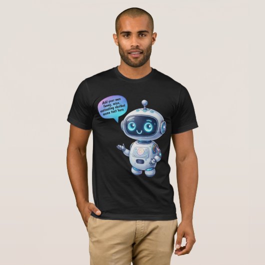 Maak Chatbot-memes met malle cartoon-sjablonen T-shirt (Voorkant volledig)