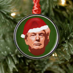 MAAK CHRISTMAS GREAT WEER TRUMP SANTA HAT 2020 METALEN ORNAMENT