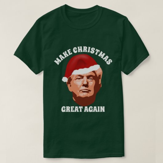 MAAK CHRISTMAS GREAT WEER TRUMP SANTA HAT T-SHIRT (Design voorkant)