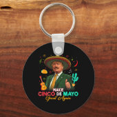 Maak Cinco De Mayo Groot Again Trump Sombrero Taco Sleutelhanger (Voorkant)