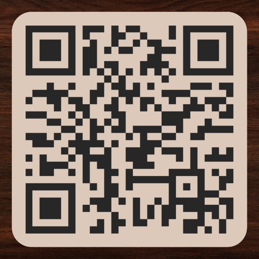 Maak Coffee Brown Aangepaste QR-code Websiteadres Vierkante Sticker