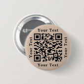 Maak Coffee Brown Website URL Scan Mijn QR Code Ronde Button 5,7 Cm (Voorkant /achterkant)