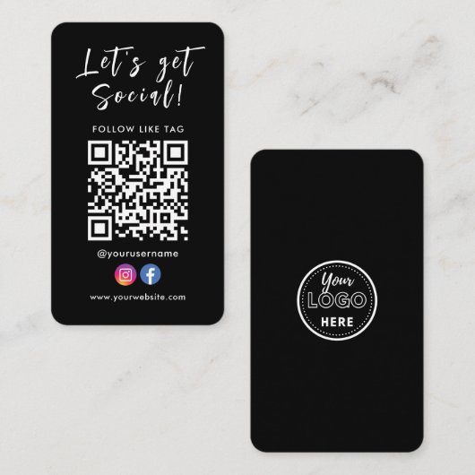 Maak contact met de Amerikaanse Qr-code Facebook I Visitekaartje (Voorkant / Achterkant)