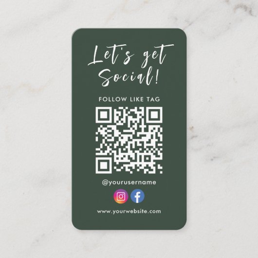 Maak contact met de Amerikaanse Qr-code Facebook I Visitekaartje (Voorkant)