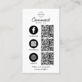 Maak contact met ons 3 QR Code Social Media Logo Visitekaartje (Voorkant)