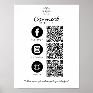 Maak contact met ons 3 QR Code Website Business Lo Poster