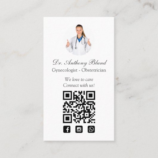 Maak contact met ons en Benoeming voor gezondheids Visitekaartje (Voorkant)