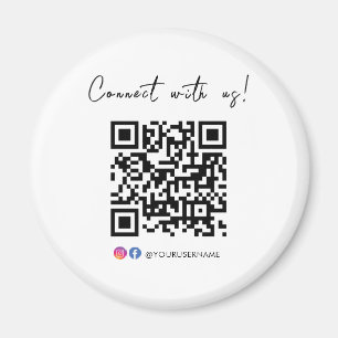 Maak contact met ons Facebook Instagram QR Code Lo Magneet