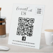 Maak contact met ons Facebook QR-code Reclamebord Met Voetstuk (Insitu)