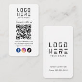 Maak contact met ons Facebook TikTok QR-code Informatiekaartje (Voorkant / Achterkant)