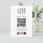 Maak contact met ons Facebook TikTok QR-code Kaart (Staand voorkant)