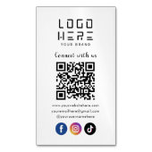 Maak contact met ons Facebook TikTok QR-code Magnetisch Visitekaartje (Voorkant Verticaal)
