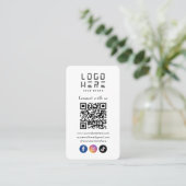 Maak contact met ons Facebook TikTok QR-code Visitekaartje (Staand voorkant)
