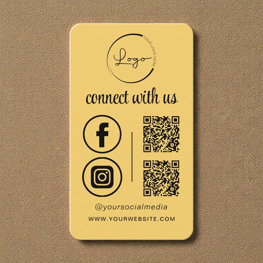 Maak contact met ons Gele QR-code Visitekaartje