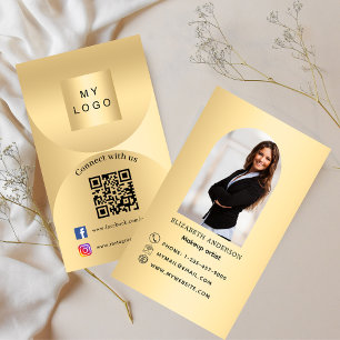 Maak contact met ons gouden foto Qr social media p Visitekaartje