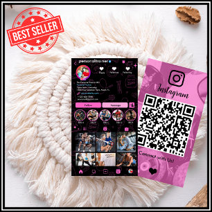 Maak contact met ons Instagram Personal Fitness Tr Visitekaartje