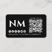 Maak contact met ons Logo Monogram Qr Code Visitekaartje (Voorkant)