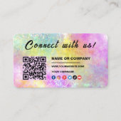 Maak contact met ons Logo Qr Code Holo Opal Stijlv Visitekaartje (Voorkant)