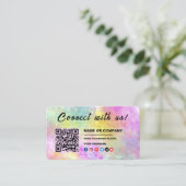 Maak contact met ons Logo Qr Code Holo Opal Stijlv Visitekaartje (Staand voorkant)