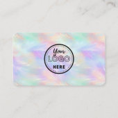 Maak contact met ons Logo Qr Code Iridescent Stijl Visitekaartje (Achterkant)