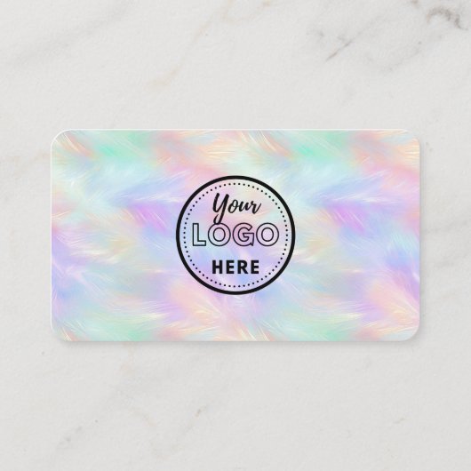 Maak contact met ons Logo Qr Code Iridescent Stijl Visitekaartje (Achterkant)