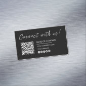 Maak contact met ons Logo Qr Code Minimalist Black Magnetisch Visitekaartje (Voorbeeld)