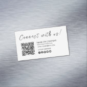 Maak contact met ons Logo Qr-code Minimalistisch w Magnetisch Visitekaartje (Voorbeeld)